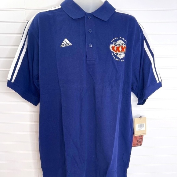 adidas Other - NEW Vintage Adidas Polo Shirt Size XL Blue Super Bowl XXXV 2001 Embroidered Mens